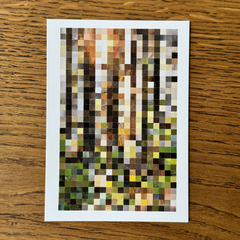 fünf postkarten - aus quadraten - abend